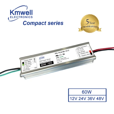 Compact Series Switching LED Power Supply Waterproof 60W12V LED Driver for Outdoor Sign LED Lighting with UL CE IP67 FCC