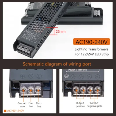 12V 24V LED Power Supply AC to DC Transformer 60W 100W 200W 300W 400W Super Thin Converter for LED Strip Light LED Driver