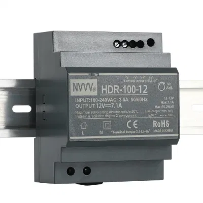 Hdr-15W/30W/60W/100W/150W 5V/12V/24V/48V Hdr Series AC-DC Ultra-Thin DIN Rail Switching Power Supply SMPS