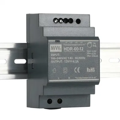 Hdr-15W/30W/60W/100W/150W 5V/12V/24V/48V Hdr Series AC-DC Ultra-Thin DIN Rail Switching Power Supply SMPS