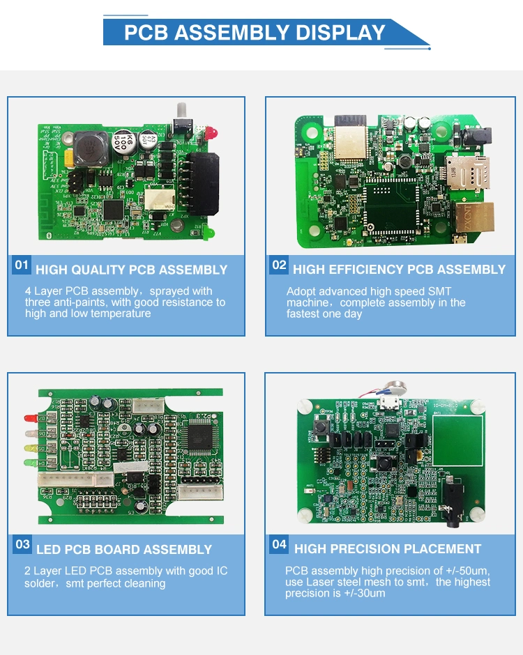 Fr4 HDI Double-Sided Multilayer PCB PCBA Assembly PCB with Electronics One Stop Electronic Manufacturing Service Provide Gerber Files