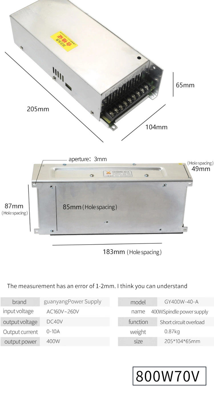 OEM AC DC 5V 12V 24V 50W 100W 150W 200W 300W 5A 10A Switching Power Supply for CNC DMA860h Driver