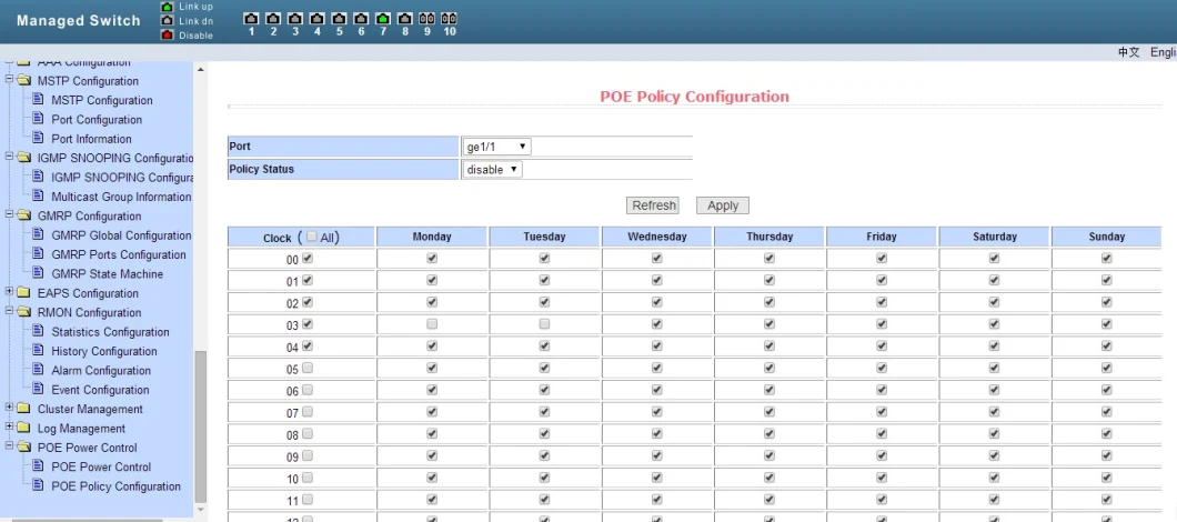 L2 Managed Poe Switch 8 Ports with 2 Port 100/1000m SFP Max 150W PSU Inside AC/DC Input From Poeplus