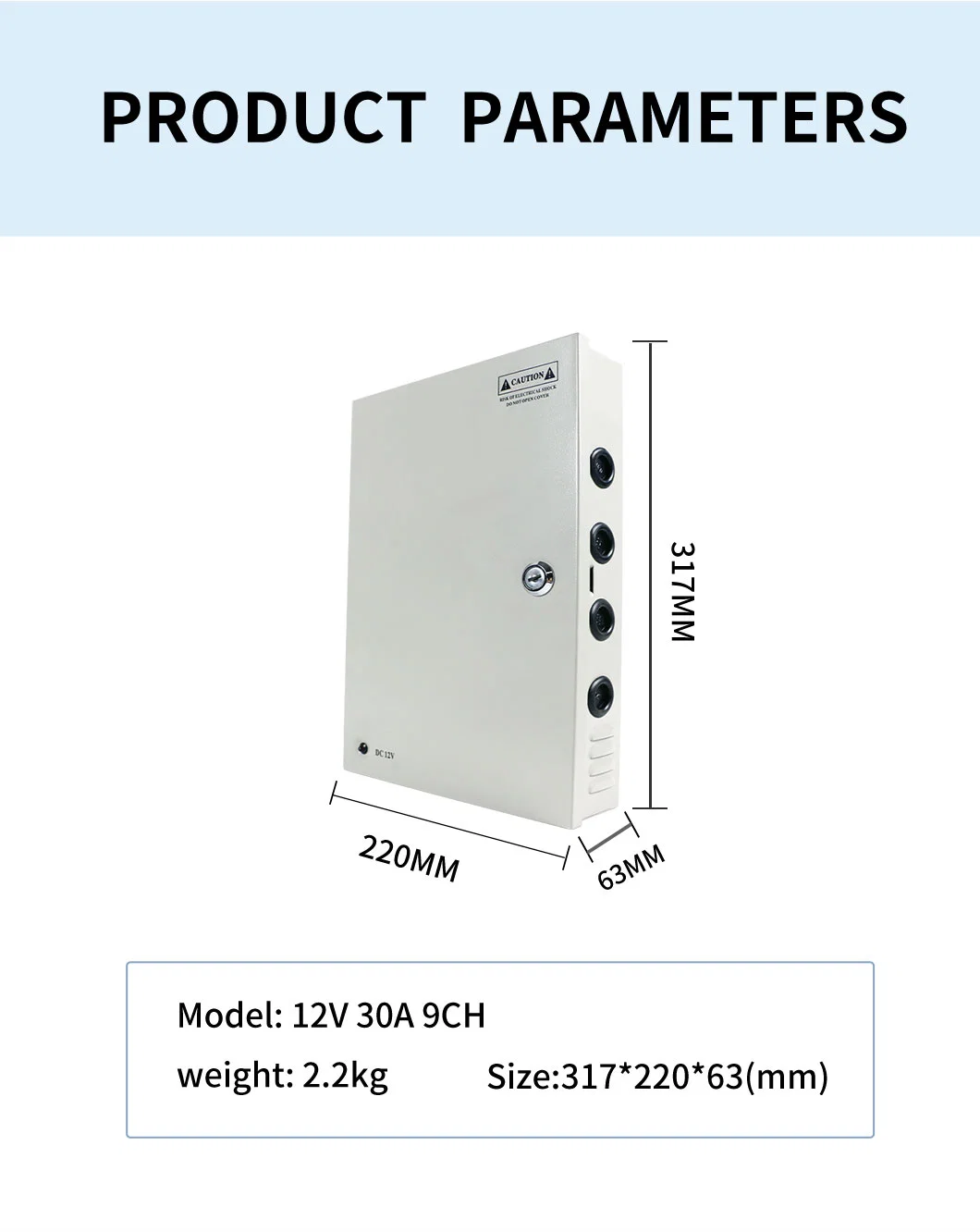 The Shampower 12V 30A 9 Fused Outputs CCTV Switching Power Supply for Security CCTV Camera