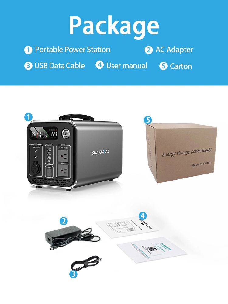 Original Home Station Generators Lithium 1500W LED Wireless Solar Power Supply with Charger AC DC Output