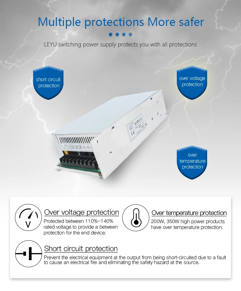 48V 10A 500W LED DC Power Driver SMPS, Single Output AC DC Power Supply SMPS