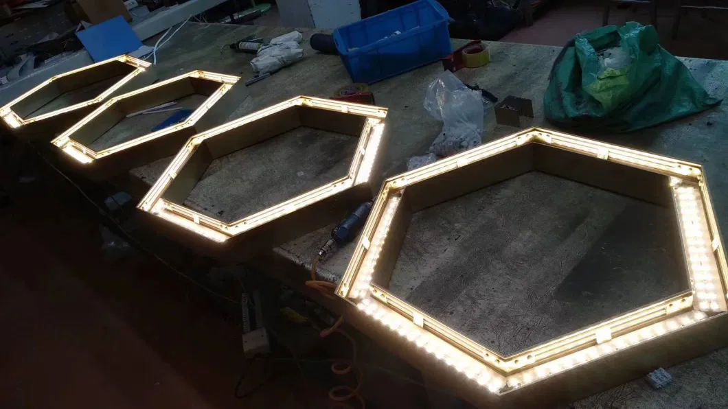 Hotsale Customized Size Hollow Solid Hexagon Workshop LED Light