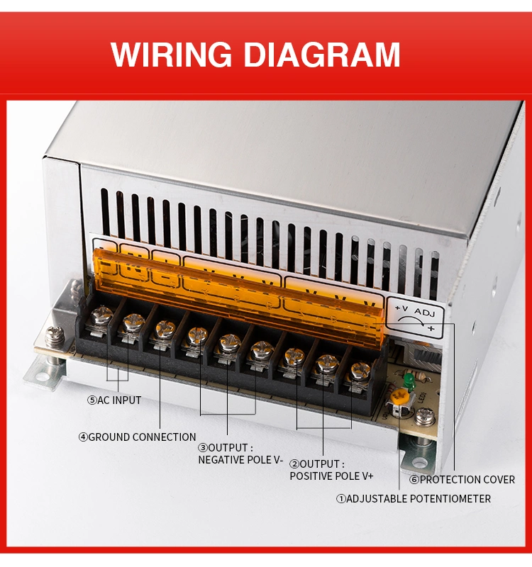 CCTV LED Driver Switching Power Supply S-600-48 600W 48V 5A 10A Constant Voltage AC to DC Industrial SMPS