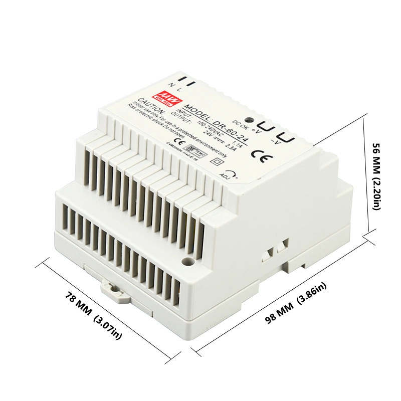 60W 24V 2.5A AC to DC Industrial Model Dr-60-24 DIN Rail Switching Power Supply 24 Volt 2.5 Ampere LED Power Driver