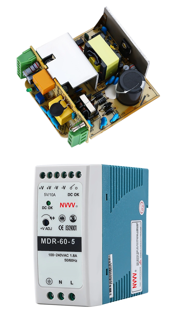 Mdr-60W-5V 10A DIN Rail SMPS AC-DC Switching Power Supply