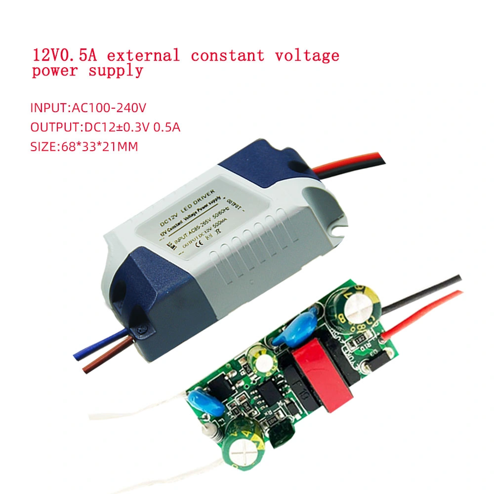 12V500mA 42*19mm Constant Voltage Power Supply with Casting for LED Striplight Smart Mirror 07