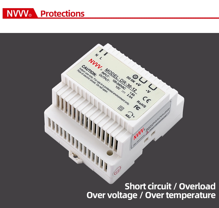 Dr-30W-12V Switching Power Supply AC-DC 30W 12V SMPS DIN Rail