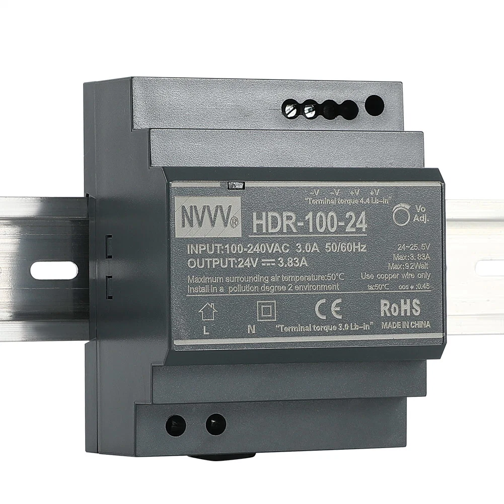 Hdr-100-24 Hdr Series AC-DC Ultra-Thin DIN Rail Power Supply Hdr-100W 5V/12V/24V SMPS