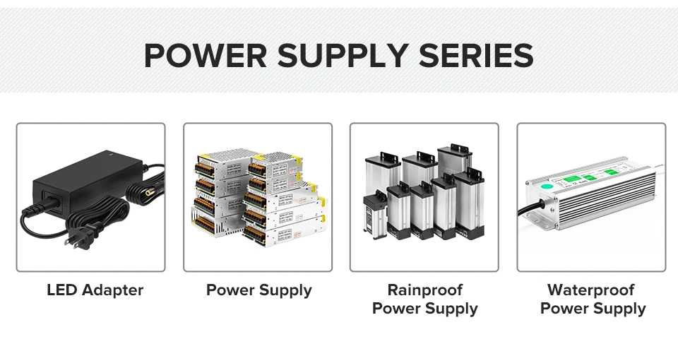 AC180V-240V to DC12V 24V IP65 Rain-Proof Power Supply Transformer Adapter for LED Strip Lights 60W 100W 150W 200W 300W 400W 600W
