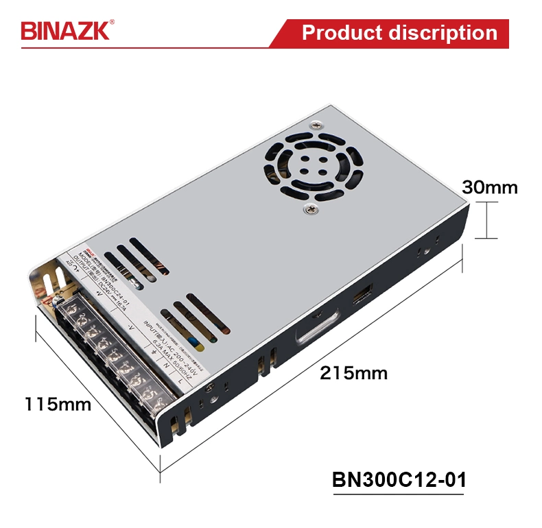 Bina SMPS 12V 25A LED Indoor Power Supply for Industrial Switch