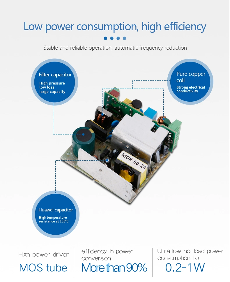 Mdr-60-5/Mdr-60-48 110V/220V AC to 5V DC 10A 60W DIN Rail Power Supply