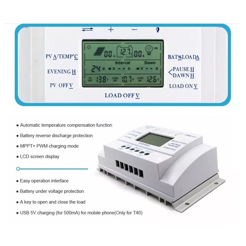 Intelligent 12V/24V 30A MPPT Solar Panel Charger Controllers