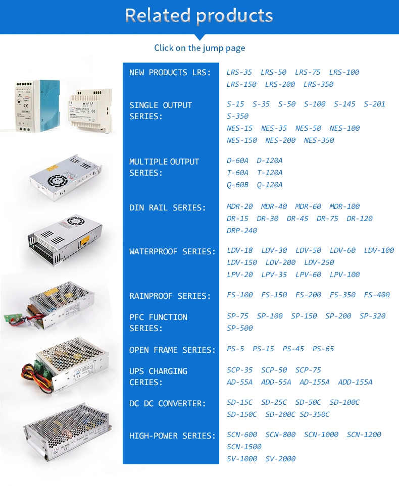 S-100-24 110V/220V Input 100W 24V 4.5A Output AC-DC Switching Power Supply SMPS