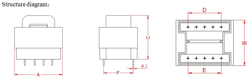 CE UL 110V 220V 50/60Hz 12V 24V 25va Ei Pin Power Transformer