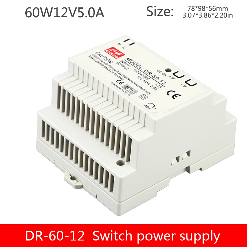 Dinrail Plastic Case 12V 5A 60W Switching LED Power Supply