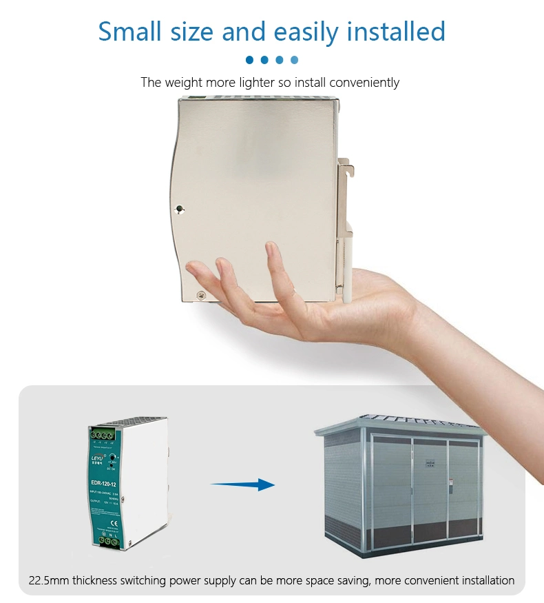 Manufacturer EDR-120-12 AC to DC DIN-Rail Power Supply 12V 10 AMP 120W