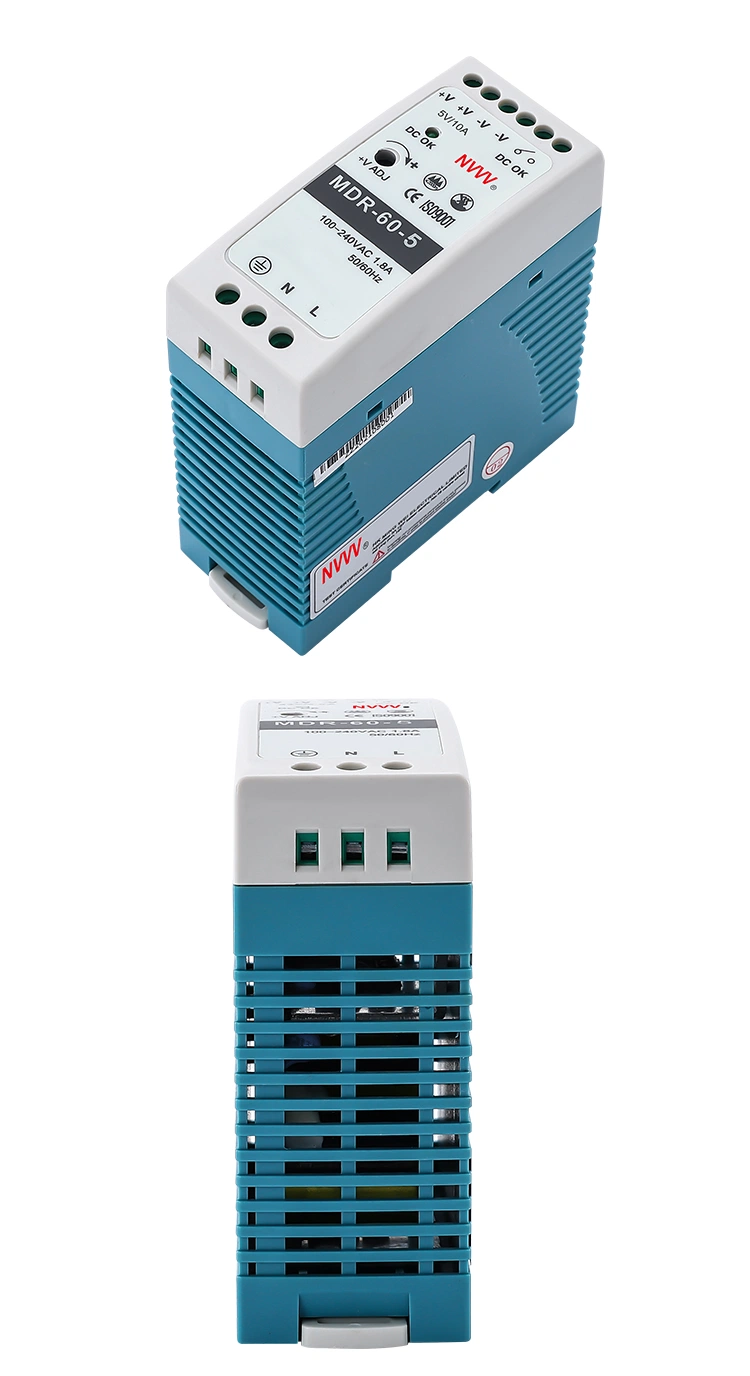 Mdr-60W-5V 10A DIN Rail SMPS AC-DC Switching Power Supply