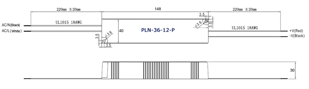 AC100-277V Waterproof LED Driver 36W 48V Switching Power Supply for Commercial Sign Industry with UL CE FCC Rcm IP67