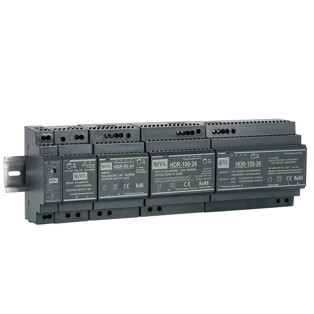Hdr-100-24 Hdr Series AC-DC Ultra-Thin DIN Rail Power Supply Hdr-100W 5V/12V/24V SMPS