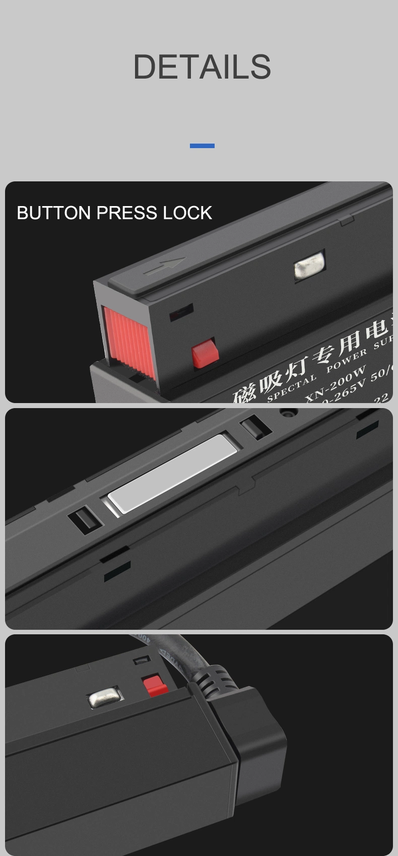 200W 48VDC 4.2A Magnetic Track Power Supply for LED Strip