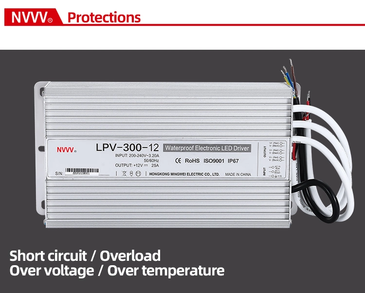 Lpv-300W-12V Waterproof SMPS 300W 24V DC 12.5A Transformer LED Driver