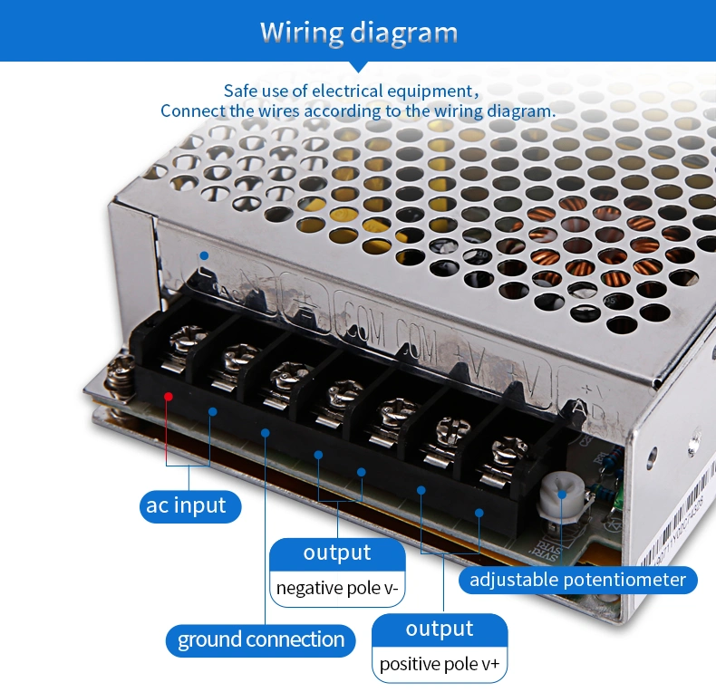 S-100-24 110V/220V Input 100W 24V 4.5A Output AC-DC Switching Power Supply SMPS