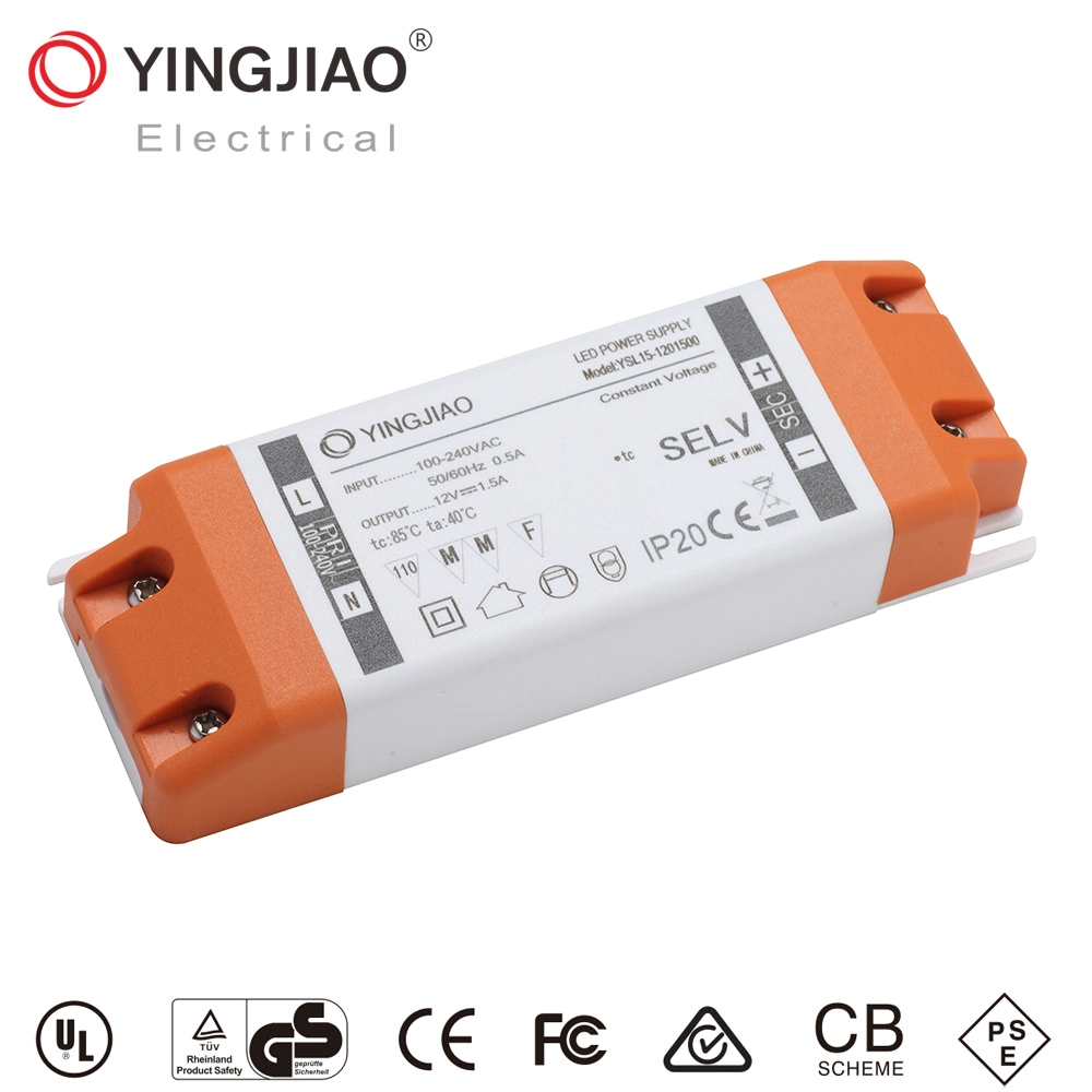 China Factory 15W/20W/40W/60W 220V/IP65/12V 1A/1.5A/2A AC/DC LED Power Supply (Ce UL TUV RoHS)