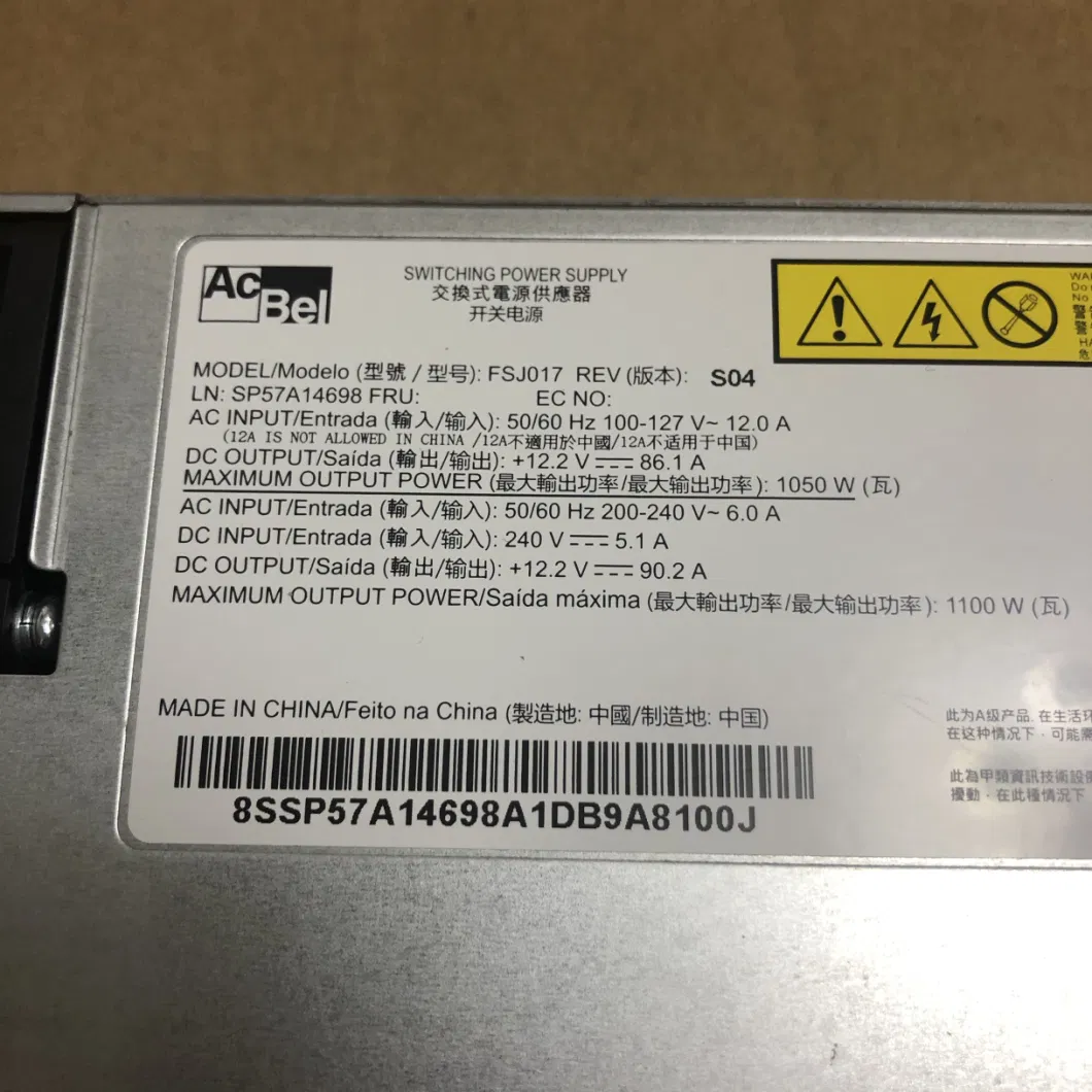 Original PSU for Acbel 1100W Switching Power Supply Fsj017 Sp57A14698