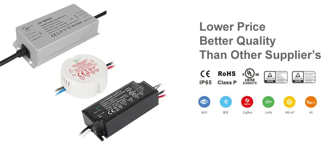 50W LED Constant Current Driver with UL TUV CCC CE 2kv Surge Protection and Plastic Case