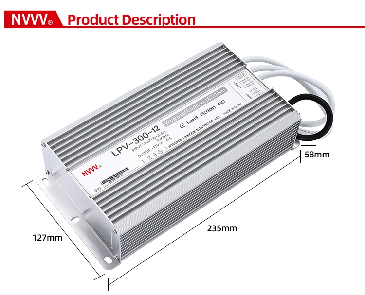 Lpv-300W-12V Waterproof SMPS 300W 24V DC 12.5A Transformer LED Driver