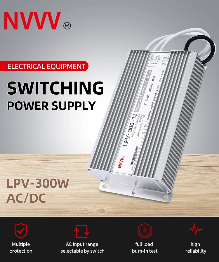 Lpv-300W-12V Waterproof SMPS 300W 24V DC 12.5A Transformer LED Driver