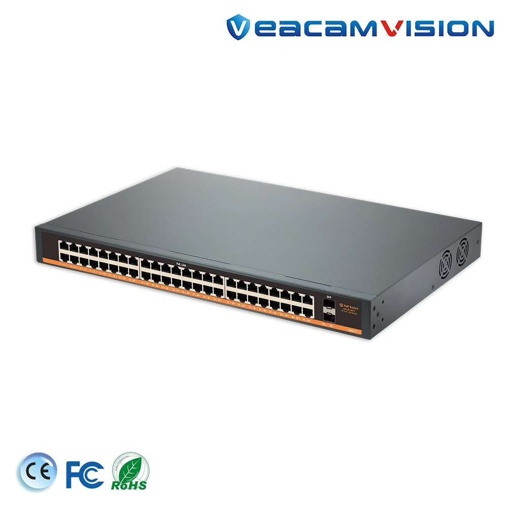 48 Port Gigabit+10g High Performance Powerful Gigabit Poe Switch 800W Power Supply for IP Camera Hardware