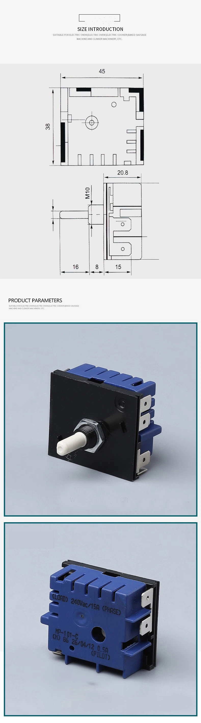 Rule Nt-R78-a Series Infinite Switch with Rated Voltage 250V, 110V and Rated Current 16A, Energy Regulator, Infinite Switch, Energy Switch