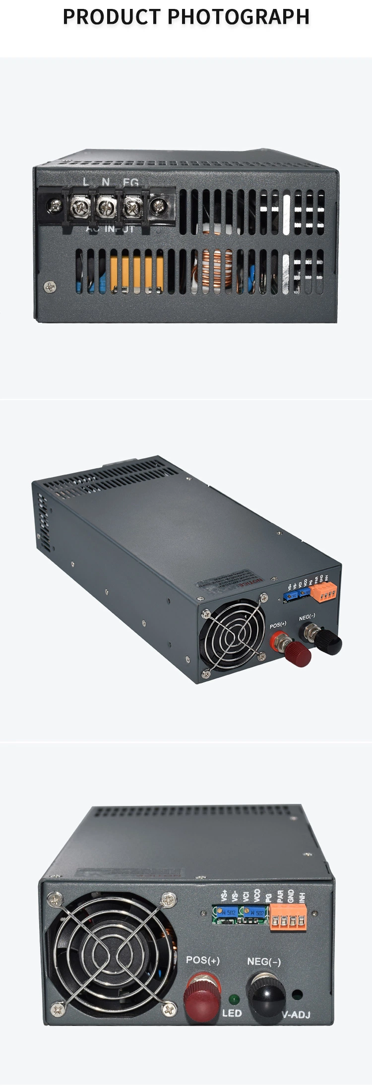 Parallel Current Sharing 1200W Switching Power Supply S-1200-12V 100A Full Power RS 485 Communication Power Supply