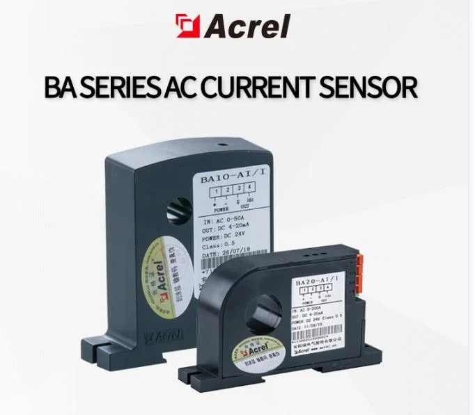 Acrel Ba20-Ai/V Single Phase Ba Series AC Current Sensor DC Signal Output 24V Power Supply Transformer
