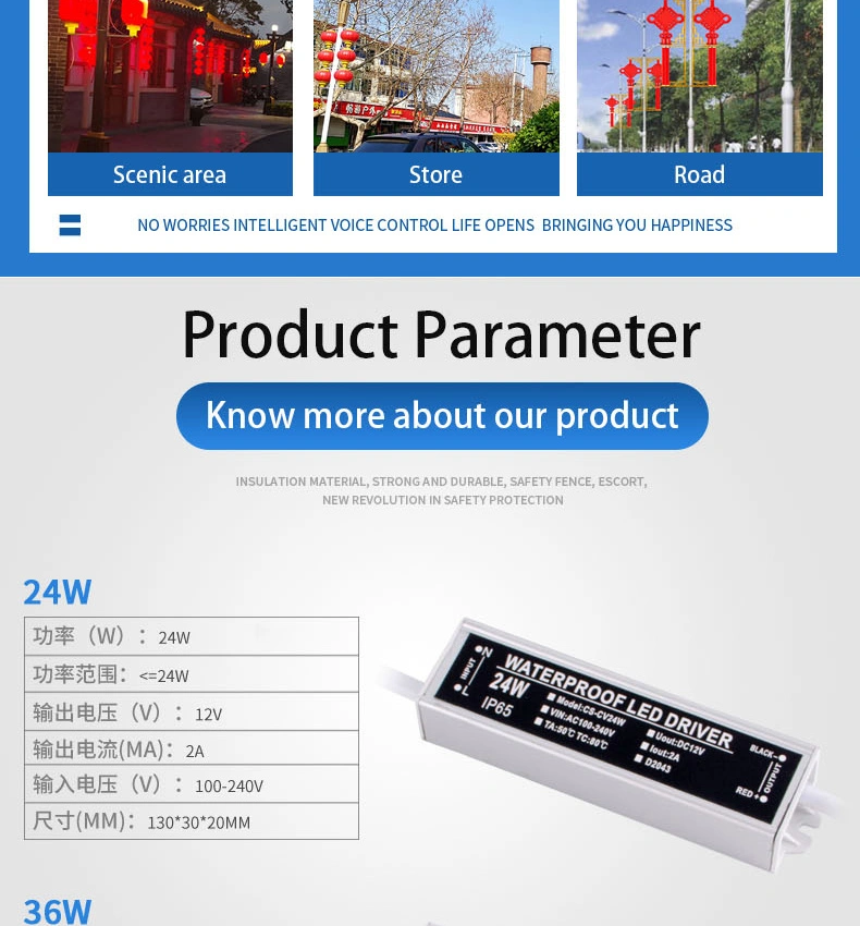 LED Strip 100-240VAC Input 12VDC Constant Voltage 60W LED Driver