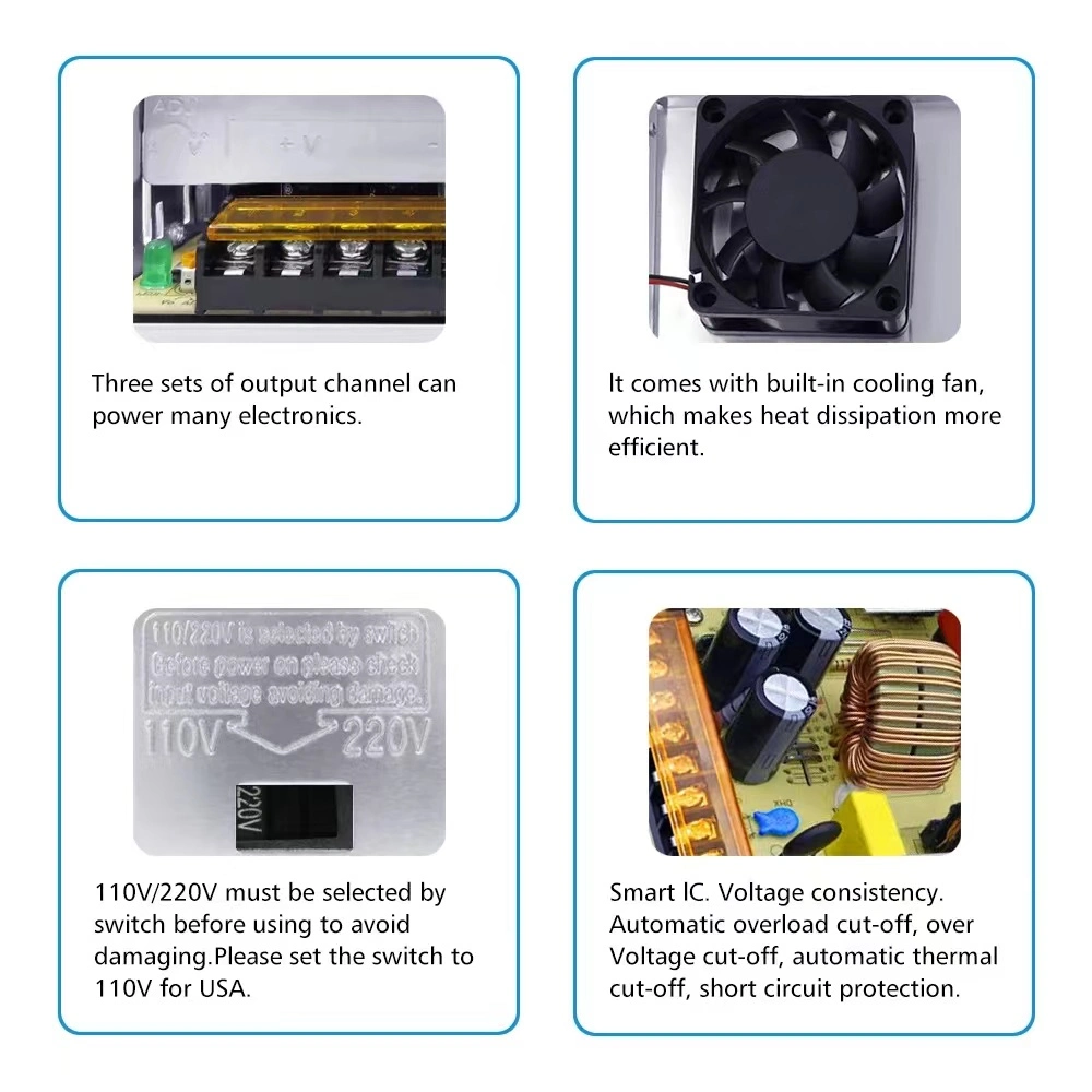 Mean Well 35W 50W 75W 100W 150W 200W 250W 350W 400W LED Driver Switching Power Supply 12V 24V LED Drivers