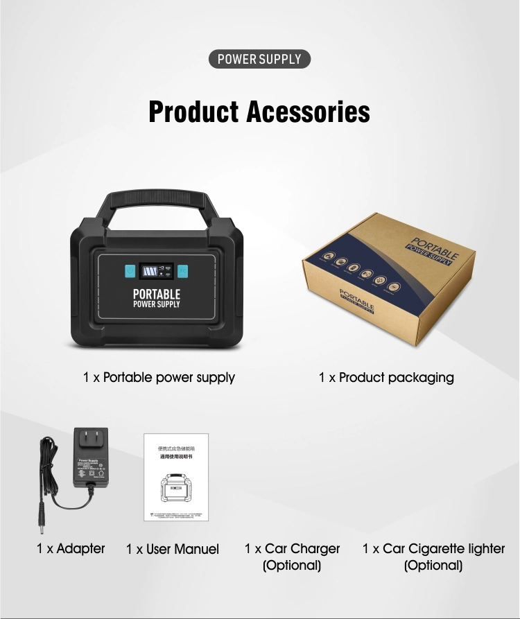 150W Portable Power Station 4000mAh Power Supply with LED Lighting for Emergency Charging