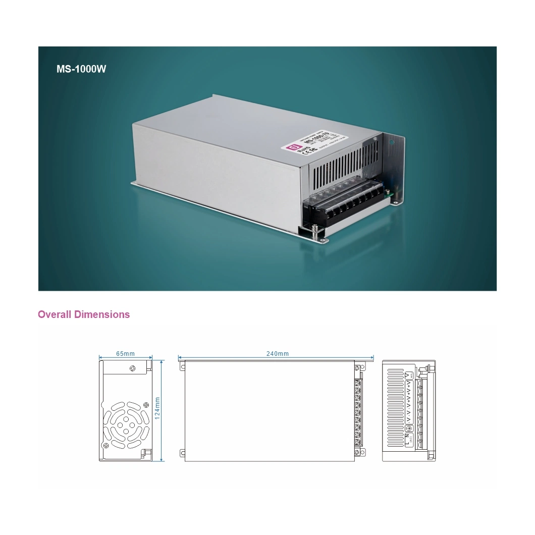 Factory Price Ms-1000W 12-70V Industrial SMPS Switching Power Supply for LED Strip Light