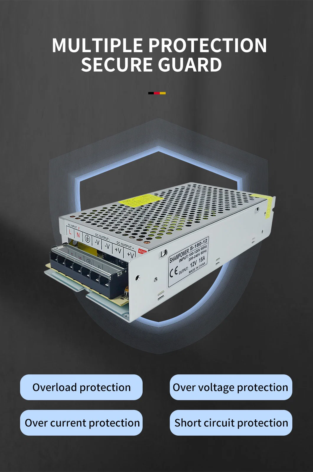 LED Driver 12V 15A 180W Switching Power Supply for 3D Printer