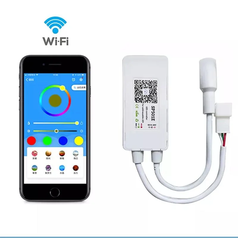 DC 5-24V Wireless Remote Control WiFi APP Sp501e LED Controller