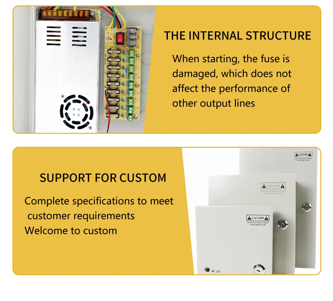 The Shampower 12V 30A 9 Fused Outputs CCTV Switching Power Supply for Security CCTV Camera