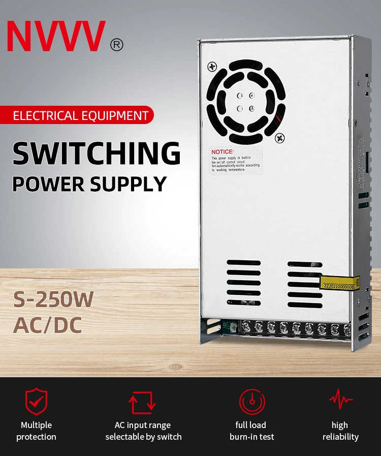 Switching Power Supply 200W 5V 40A for LED Power Supply S-250-5