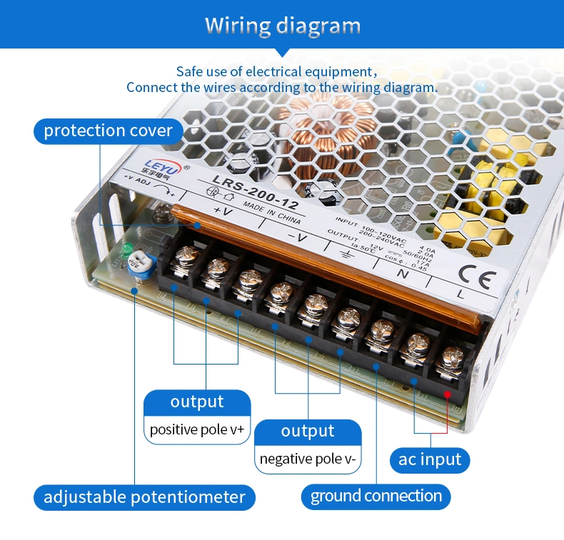 SMPS Lrs-200-5 200W 5VDC 40A Switching DC Powe Supply