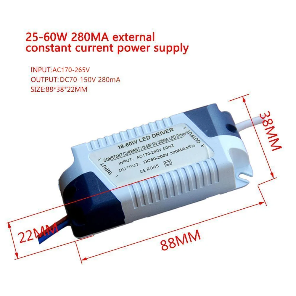 Djyoke 25-60W AC DC Constant Current LED Drivers for LED Lighting with 3 Years Warranty 07